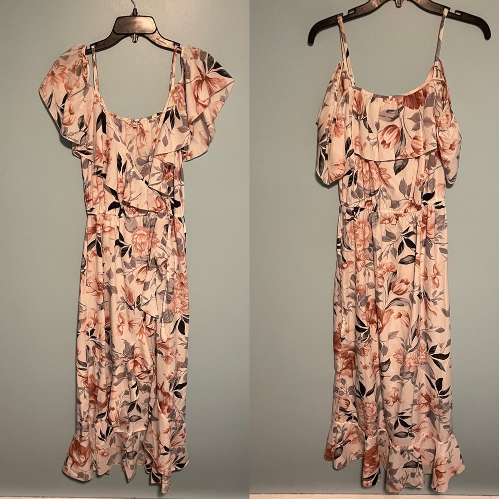Floral Peep should high-low dress